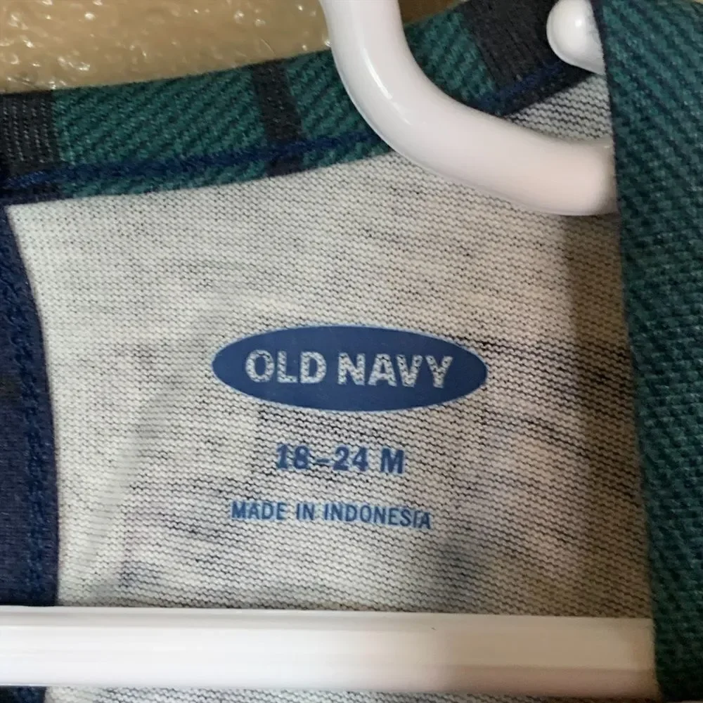 Old Navy toddler girl green/blue plaid jumpsuit‎